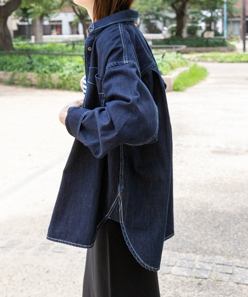 FORK&SPOON（フォークアンドスプーン）の「『WEB/一部店舗限定』FORK&SPOON　ソフトツイストデニムオーバーシャツ（シャツ/ブラウス・レディース・インディゴブルー/アイボリー・1）」の13枚目の写真