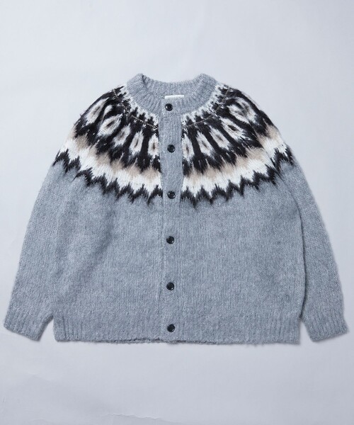 FREAK'S STORE(フリークスストア)の「限定展開 ビッグシルエット モヘヤタッチ ノルディック クルーカーディガン/シャギーニット(カーディガン/ボレロ・メンズ・ブラック/ブラウン/ベージュ/グレー・MEDIUM/LARGE/SMALL)」の5枚目の写真
