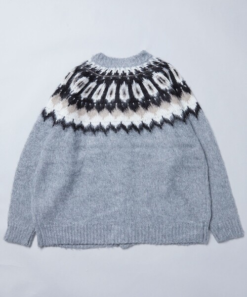FREAK'S STORE(フリークスストア)の「限定展開 ビッグシルエット モヘヤタッチ ノルディック クルーカーディガン/シャギーニット(カーディガン/ボレロ・メンズ・ブラック/ブラウン/ベージュ/グレー・MEDIUM/LARGE/SMALL)」の11枚目の写真