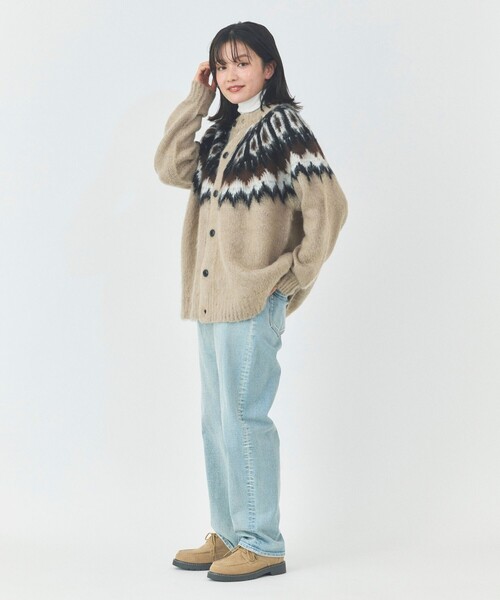 FREAK'S STORE(フリークスストア)の「限定展開 ビッグシルエット モヘヤタッチ ノルディック クルーカーディガン/シャギーニット(カーディガン/ボレロ・メンズ・ブラック/ブラウン/ベージュ/グレー・MEDIUM/LARGE/SMALL)」の20枚目の写真