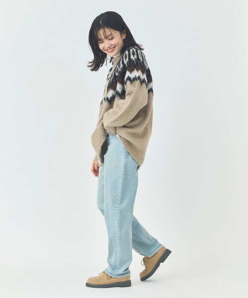 FREAK'S STORE(フリークスストア)の「限定展開 ビッグシルエット モヘヤタッチ ノルディック クルーカーディガン/シャギーニット(カーディガン/ボレロ・メンズ・ブラック/ブラウン/ベージュ/グレー・MEDIUM/LARGE/SMALL)」の22枚目の写真