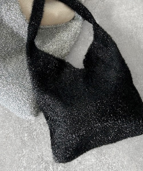 Riberry（リベリー）の「ラメニットバッグ（ショルダーバッグ・レディース・シルバー/アイボリー/ブラック・FREE）」の2枚目の写真