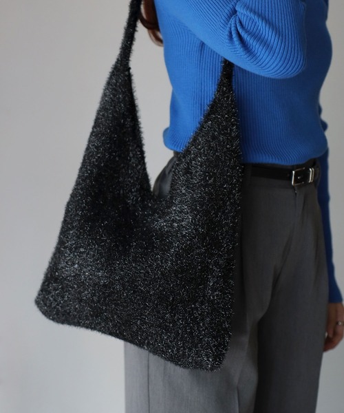 Riberry（リベリー）の「ラメニットバッグ（ショルダーバッグ・レディース・シルバー/アイボリー/ブラック・FREE）」の6枚目の写真