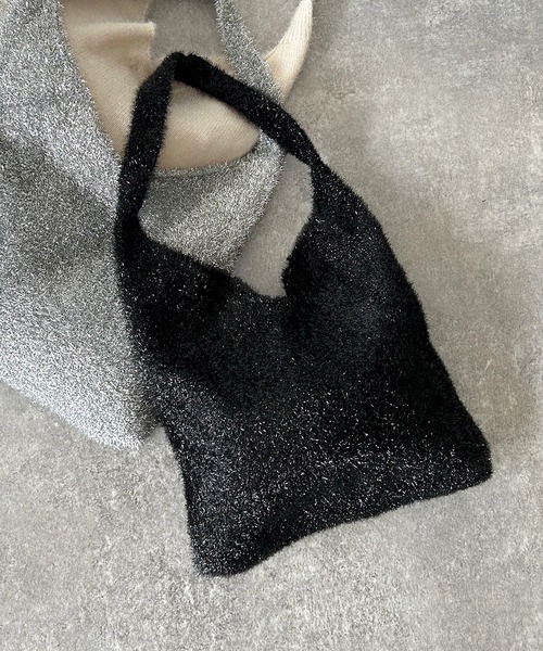 Riberry（リベリー）の「ラメニットバッグ（ショルダーバッグ・レディース・シルバー/アイボリー/ブラック・FREE）」の4枚目の写真