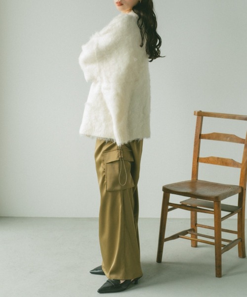 VANNIE U（ヴァニーユー）の「ドロストサテンカーゴスカート（スカート・レディース・ピンク/ブラック/ネイビー/カーキブラウン・S/M）」の18枚目の写真