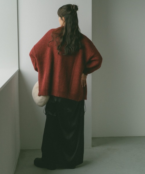 VANNIE U（ヴァニーユー）の「ドロストサテンカーゴスカート（スカート・レディース・ピンク/ブラック/ネイビー/カーキブラウン・S/M）」の22枚目の写真