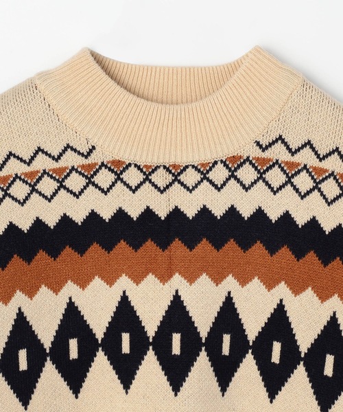 Grand PARK（グランドパーク）の「ノルディック風　ジャガード柄ニット（ニット/セーター・レディース・グレー/クリーム/ネイビー・FREE）」の8枚目の写真