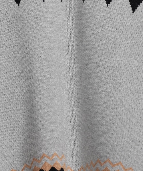 Grand PARK（グランドパーク）の「ノルディック風　ジャガード柄ニット（ニット/セーター・レディース・グレー/クリーム/ネイビー・FREE）」の11枚目の写真