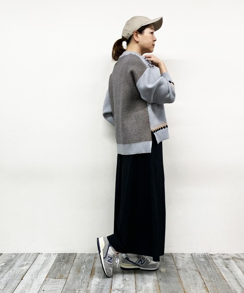 Grand PARK（グランドパーク）の「ノルディック風　ジャガード柄ニット（ニット/セーター・レディース・グレー/クリーム/ネイビー・FREE）」の17枚目の写真