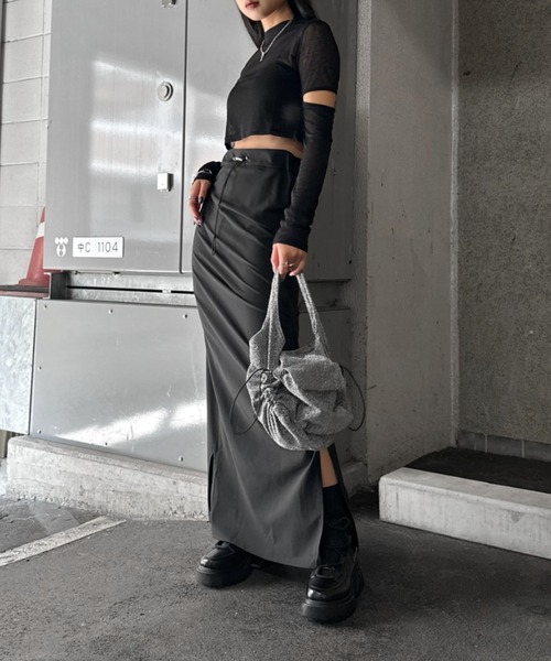 LVEU.（ラブユ.）の「【LVEU.】スリーブカットシアートップス / トップス シアー シースルー カット カットソー クロップド ショート丈 ブラック ピンク ブルー オリジナル ZOZOTOWN限定（Tシャツ/カットソー・レディース・ブルー/ブラック/ピンク・FREE）」の19枚目の写真