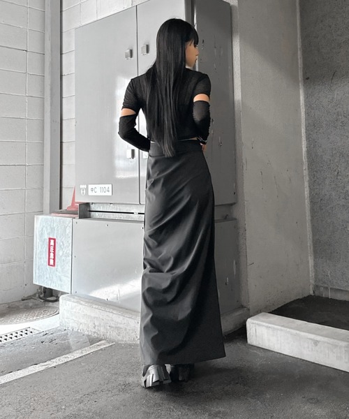 LVEU.（ラブユ.）の「【LVEU.】スリーブカットシアートップス / トップス シアー シースルー カット カットソー クロップド ショート丈 ブラック ピンク ブルー オリジナル ZOZOTOWN限定（Tシャツ/カットソー・レディース・ブルー/ブラック/ピンク・FREE）」の15枚目の写真