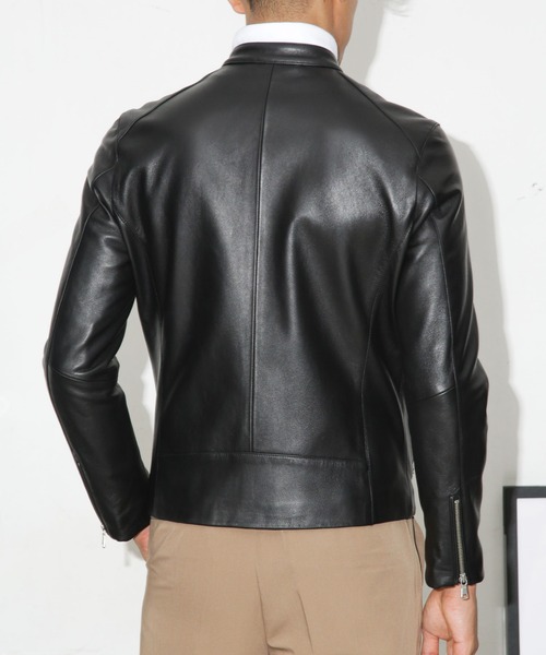 NANO UNIVERSE シングルラムレザーライダースジャケット　L NANO universe（ナノユニバース）の「ラムレザーシングル