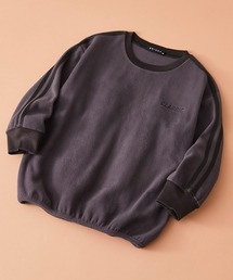 SHISKY / シスキー ビッグシルエット マイクロフリース サイドライン ワンポイント 刺繍 ロゴ クルーネック スウェット トレーナー キッズ