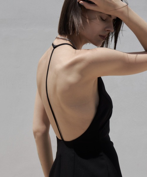 セール】T STRAP BACK OPEN DRESS/Tストラップバックオープンドレス