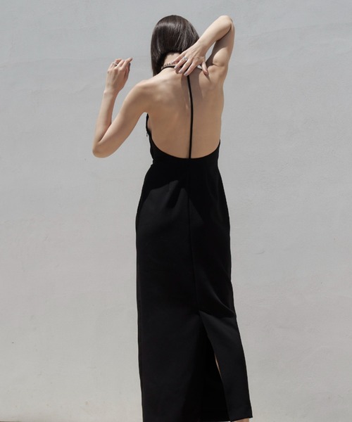 セール】T STRAP BACK OPEN DRESS/Tストラップバックオープン