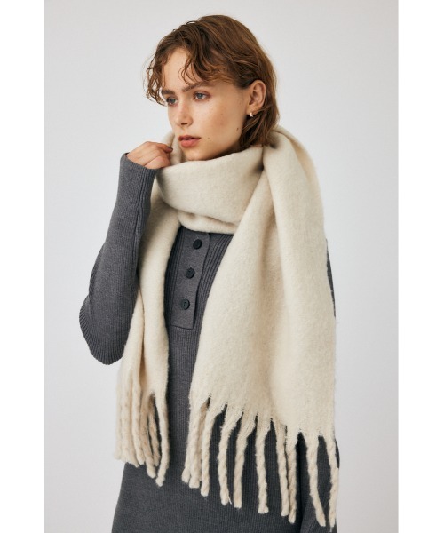 MOUSSY（マウジー）の「MOHAIR LIKE LONG スカーフ（マフラー・レディース・アイボリー/オレンジ/ブルー系その他/ライトイエロー・FREE）」の13枚目の写真