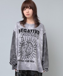 RNA | M2154 ボーダーコンビムラ染めロンT(Tシャツ/カットソー)