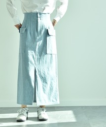 INTERPLANET | デニムビッグポケットハイウエストスカート(デニムスカート)