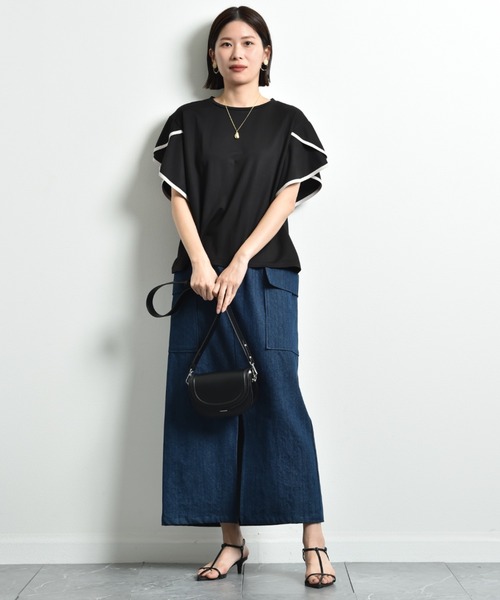 INTERPLANET（インタープラネット）の「デニムビッグポケットハイウエストスカート（デニムスカート・レディース・ブルー/インディゴブルー・FREE）」の11枚目の写真