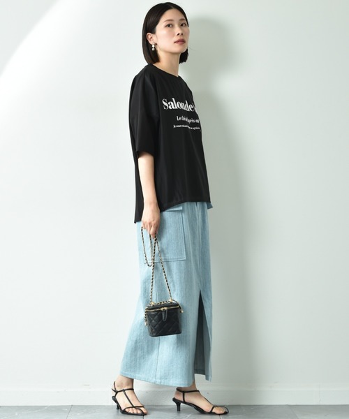 INTERPLANET（インタープラネット）の「デニムビッグポケットハイウエストスカート（デニムスカート・レディース・ブルー/インディゴブルー・FREE）」の21枚目の写真