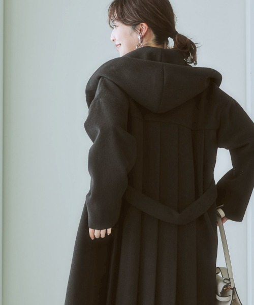 nissen（ニッセン）の「バックタックフーデットコート（その他アウター・レディース・サックスブルー/ベージュ/ブラック・M/LL/L/S）」の9枚目の写真