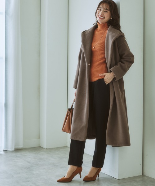 nissen（ニッセン）の「バックタックフーデットコート（その他アウター・レディース・サックスブルー/ベージュ/ブラック・M/LL/L/S）」の10枚目の写真