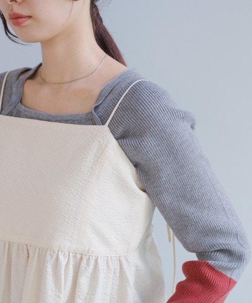 Kastane(カスタネ)の「ジャガードミニキャミワンピース(ワンピース・レディース・アイボリー/ブラック・FREE)」の19枚目の写真