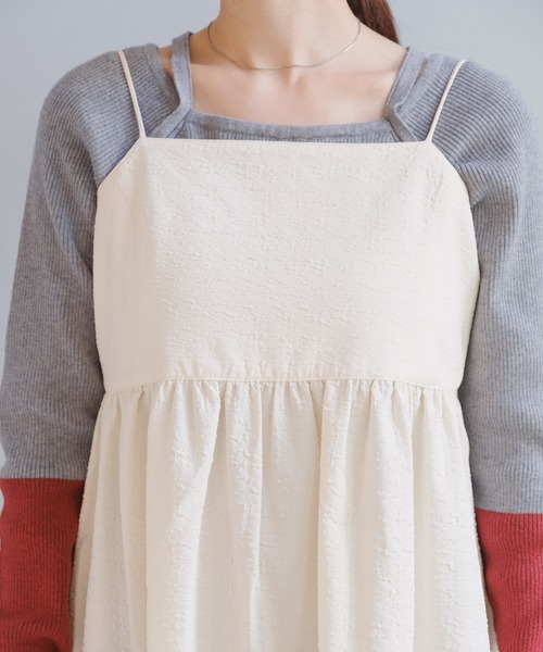 Kastane(カスタネ)の「ジャガードミニキャミワンピース(ワンピース・レディース・アイボリー/ブラック・FREE)」の17枚目の写真