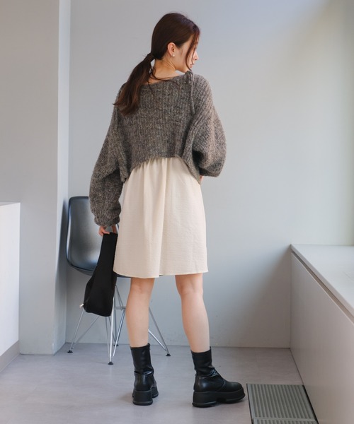 Kastane(カスタネ)の「ジャガードミニキャミワンピース(ワンピース・レディース・アイボリー/ブラック・FREE)」の14枚目の写真