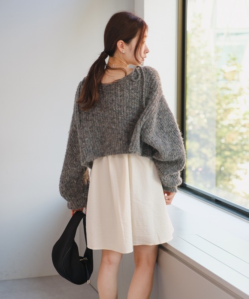 Kastane(カスタネ)の「ジャガードミニキャミワンピース(ワンピース・レディース・アイボリー/ブラック・FREE)」の10枚目の写真