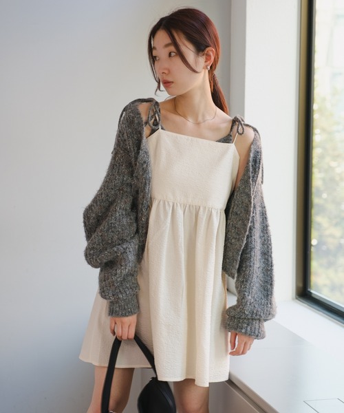 Kastane(カスタネ)の「ジャガードミニキャミワンピース(ワンピース・レディース・アイボリー/ブラック・FREE)」の9枚目の写真