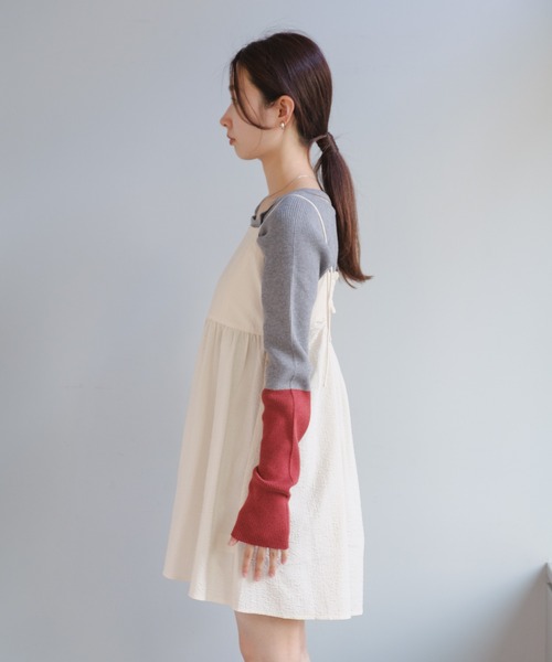 Kastane(カスタネ)の「ジャガードミニキャミワンピース(ワンピース・レディース・アイボリー/ブラック・FREE)」の15枚目の写真