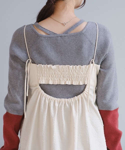 Kastane(カスタネ)の「ジャガードミニキャミワンピース(ワンピース・レディース・アイボリー/ブラック・FREE)」の20枚目の写真