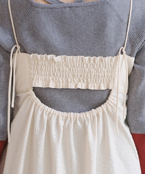 Kastane(カスタネ)の「ジャガードミニキャミワンピース(ワンピース・レディース・アイボリー/ブラック・FREE)」の21枚目の写真
