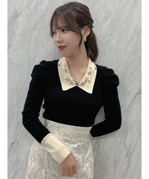 dazzlin（ダズリン）の「オーナメントカラーリブトップス（ニット/セーター・レディース・その他1/アイボリー/ブラック・FREE）」の13枚目の写真