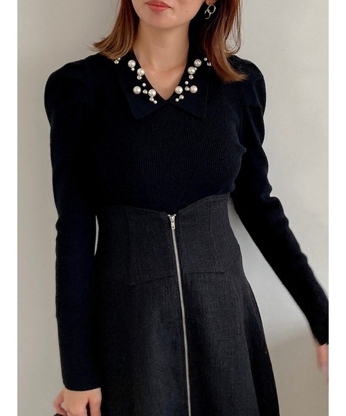 dazzlin（ダズリン）の「オーナメントカラーリブトップス（ニット/セーター・レディース・その他1/アイボリー/ブラック・FREE）」の17枚目の写真