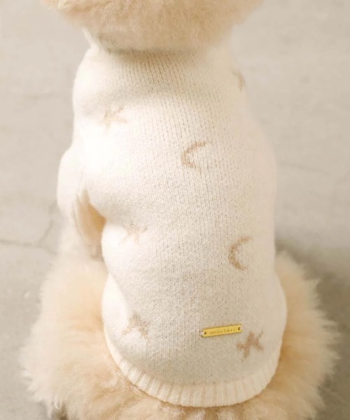 moncheri（モンシェリ）の「お星さまとお月さまハイネックニット / 犬服 / ドッグウェア（ペットウェア・レディース・アイボリー/ブルー・S/L/M/XL/2M/XS）」の12枚目の写真