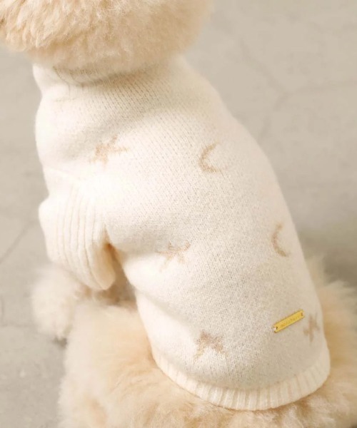 moncheri（モンシェリ）の「お星さまとお月さまハイネックニット / 犬服 / ドッグウェア（ペットウェア・レディース・アイボリー/ブルー・S/L/M/XL/2M/XS）」の11枚目の写真