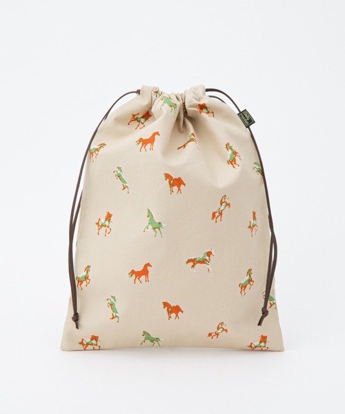 Daily russet（デイリー ラシット）の「WOODLANDER / 巾着ポーチ （L）（ポーチ・レディース・ピンク/ベージュ/グレー/ネイビー/グリーン・FREE）」の3枚目の写真