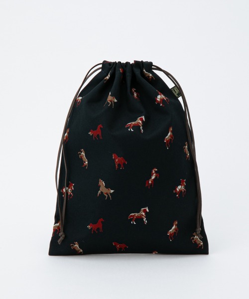 Daily russet（デイリー ラシット）の「WOODLANDER / 巾着ポーチ （L）（ポーチ・レディース・ピンク/ベージュ/グレー/ネイビー/グリーン・FREE）」の4枚目の写真