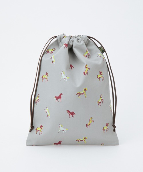 Daily russet（デイリー ラシット）の「WOODLANDER / 巾着ポーチ （L）（ポーチ・レディース・ピンク/ベージュ/グレー/ネイビー/グリーン・FREE）」の2枚目の写真