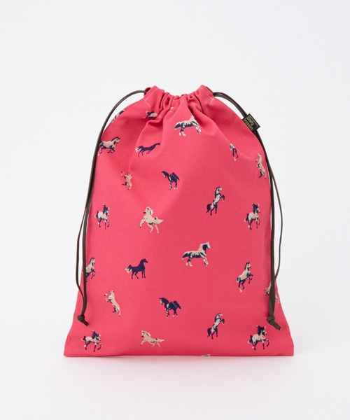 Daily russet（デイリー ラシット）の「WOODLANDER / 巾着ポーチ （L）（ポーチ・レディース・ピンク/ベージュ/グレー/ネイビー/グリーン・FREE）」の5枚目の写真