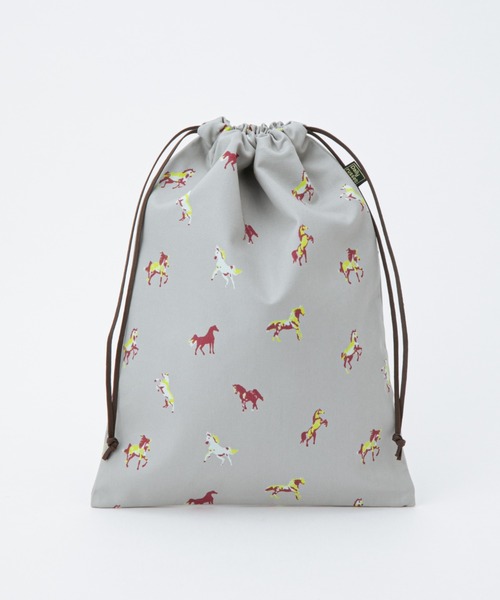 Daily russet（デイリー ラシット）の「WOODLANDER / 巾着ポーチ （L）（ポーチ・レディース・ピンク/ベージュ/グレー/ネイビー/グリーン・FREE）」の6枚目の写真