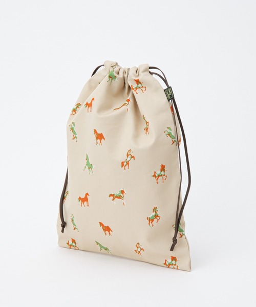 Daily russet（デイリー ラシット）の「WOODLANDER / 巾着ポーチ （L）（ポーチ・レディース・ピンク/ベージュ/グレー/ネイビー/グリーン・FREE）」の12枚目の写真