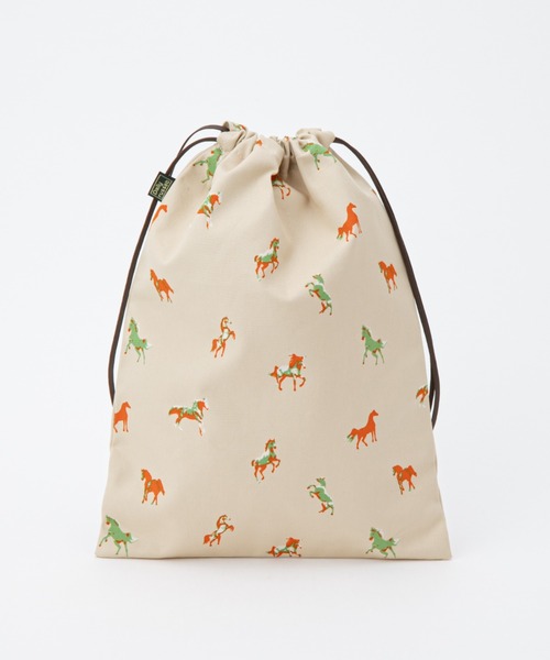 Daily russet（デイリー ラシット）の「WOODLANDER / 巾着ポーチ （L）（ポーチ・レディース・ピンク/ベージュ/グレー/ネイビー/グリーン・FREE）」の8枚目の写真