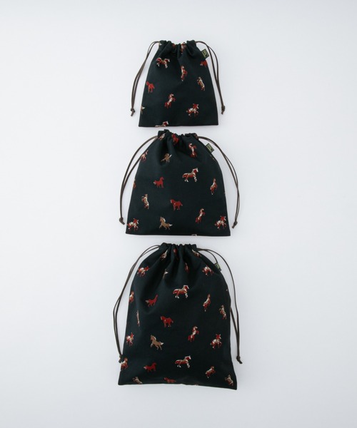 Daily russet（デイリー ラシット）の「WOODLANDER / 巾着ポーチ （L）（ポーチ・レディース・ピンク/ベージュ/グレー/ネイビー/グリーン・FREE）」の15枚目の写真