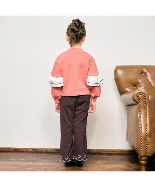 apres les cours（アプレレクール）の「【WEB限定】裏起毛スカラップハート刺繍パンツ（その他パンツ・キッズ・アイボリー/インディゴブルー/ブラウン・100/90/120/130/140/110/80）」の5枚目の写真