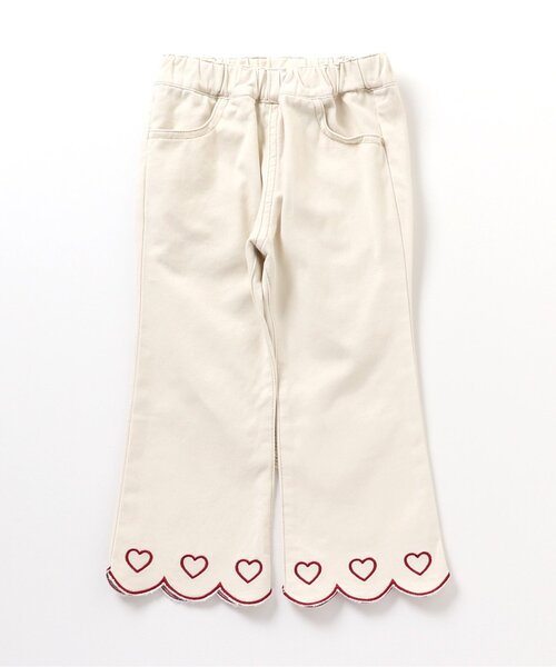 apres les cours（アプレレクール）の「【WEB限定】裏起毛スカラップハート刺繍パンツ（その他パンツ・キッズ・アイボリー/インディゴブルー/ブラウン・100/90/120/130/140/110/80）」の16枚目の写真