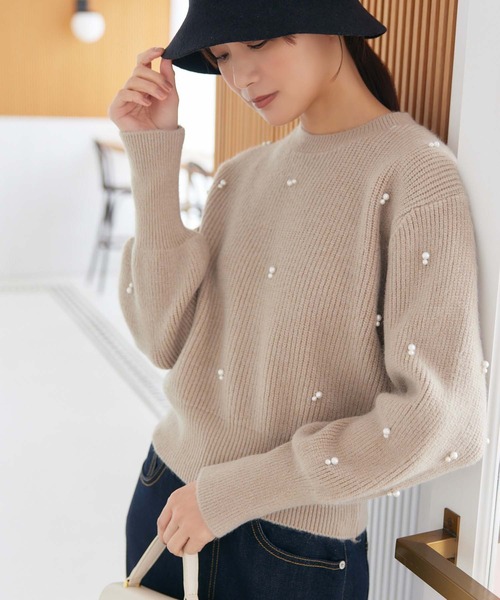 fifth(フィフス)の「ランダムパールニットプルオーバー(ニット/セーター・レディース・ベージュ/ホワイト/ブラック・M)」の3枚目の写真
