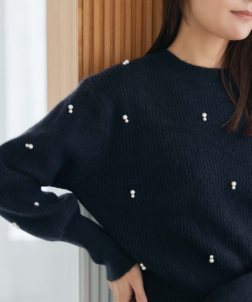 fifth(フィフス)の「ランダムパールニットプルオーバー(ニット/セーター・レディース・ベージュ/ホワイト/ブラック・M)」の9枚目の写真